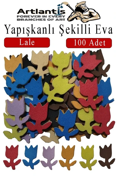 Şekilli Eva Yapışkanlı Lale 100 lü 1 Paket Kendinden Yapışkanlı Eva Sticker Okul Öncesi Kreş Ana Sınıfı ürün görseli 1