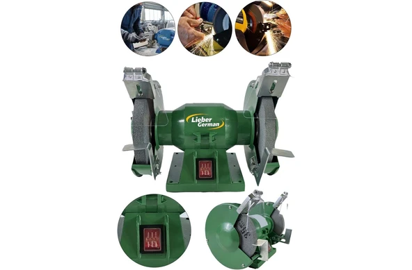 Lieber German Turbo Motorlu 3600 Watt Çark Motoru Zımpara Balta Bıçak Bileme Makinesi 150 mm Taş Motoru Taslama ürün görseli 1