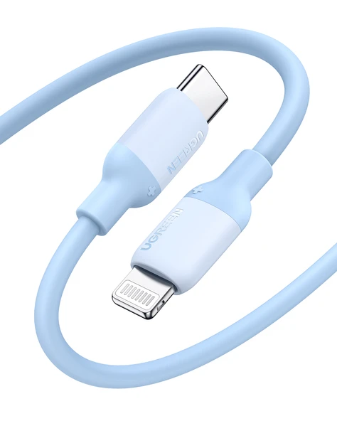 UGREEN USB-C - Lightning 3A PD MFi Sertifikalı Hızlı Şarj Kablosu, 1 m, Mavi, 20313 ürün görseli 1