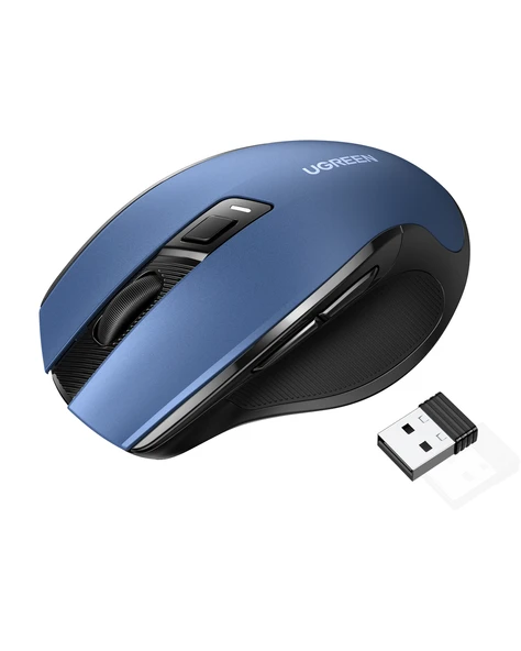 UGREEN 4000 DPI Ergonomik Sessiz Kablosuz Optik Mouse, Mavi, 15064 ürün görseli 1