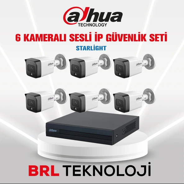 Dahua 6 Kameralı 2 Mp Sesli İp Güvenlik Kamera Seti IPC-HFW1230TC1-SA ürün görseli 1