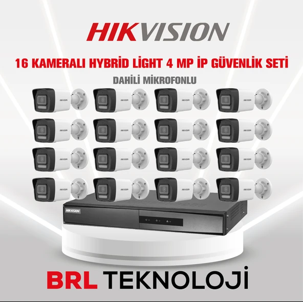 Hikvision 16 Kameralı 4 Mp Hybrid Light İp Güvenlik Kamera Seti DS-2CD1043G2-LIUF (Dahili Mikrofonlu) ürün görseli 1