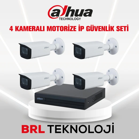 Dahua 4 Kameralı 2 MP Motorize Ip Güvenlik Kamera Seti ürün görseli 1