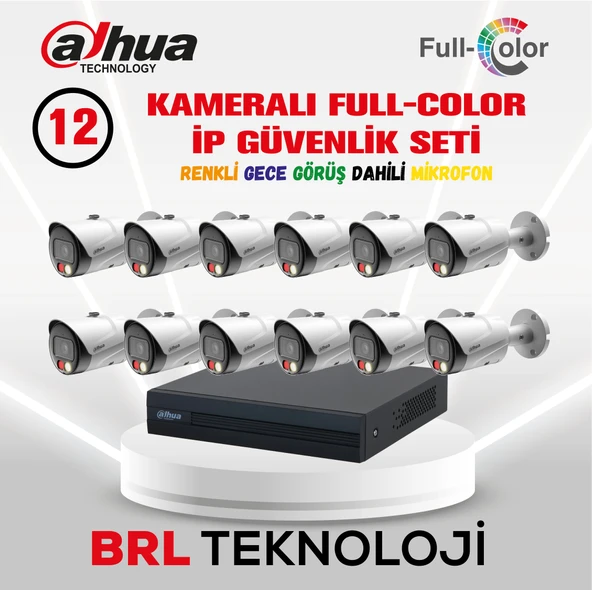 Dahua 12 Kameralı Full Color İp Güvenlik Kamera Seti ürün görseli 1
