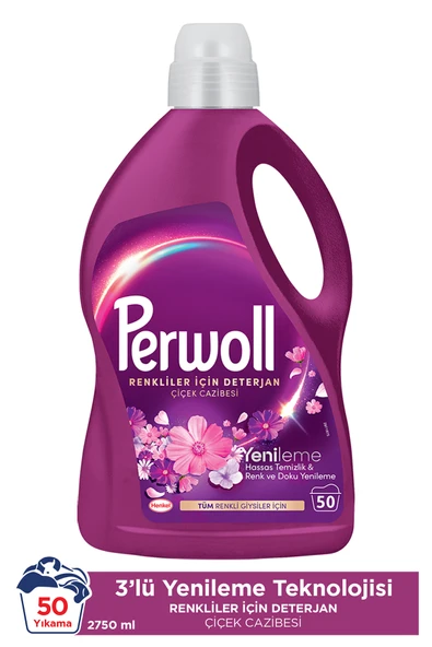 levent PERVOLCazibesi Renkli Giysiler için Sıvı Çamaşır Deterjanı 2.7L (50 Yıkama) ürün görseli 1