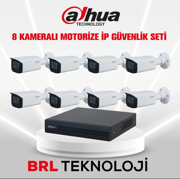 Dahua 8 Kameralı 2 MP Motorize Ip Güvenlik Kamera Seti ürün görseli 1