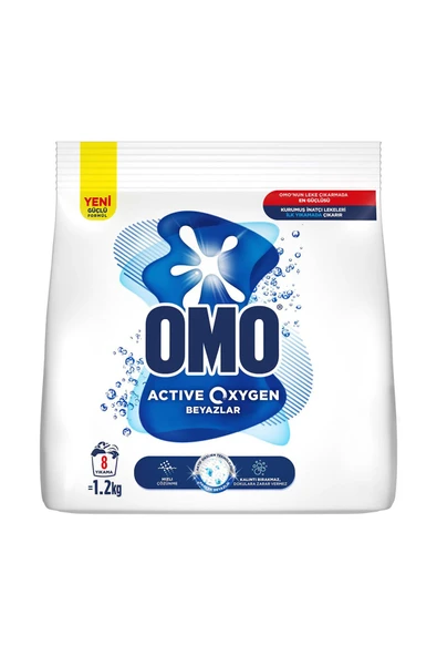 levent OMOActive Oxygen Toz Çamaşır Deterjanı Beyazlar İçin 1,2 Kg ürün görseli 1