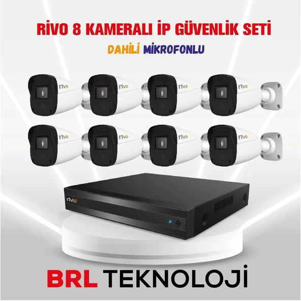 Rivo 8 Kameralı 2 Mp İp Güvenlik Kamera Seti (Dahili Mikrofonlu) ürün görseli 1