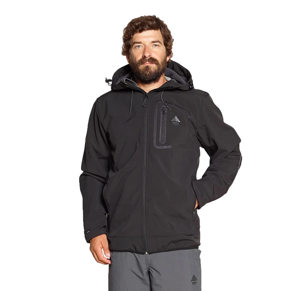 Berg Yukon Erkek Softshell Ceket-SİYAH ürün görseli 1