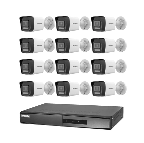 Hikvision 12 Kameralı 2 Mp Hybrid Light İp Güvenlik Kamera Seti DS-2CD1023G2-LIUF (Dahili Mikrofonlu) ürün görseli 1
