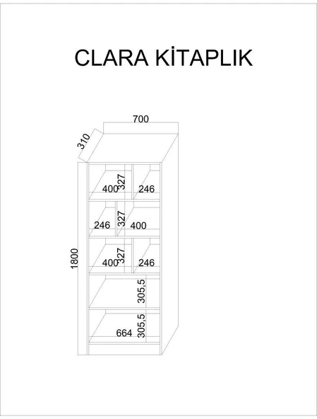 Kuzeylife Clara Kitaplık - Resim 6