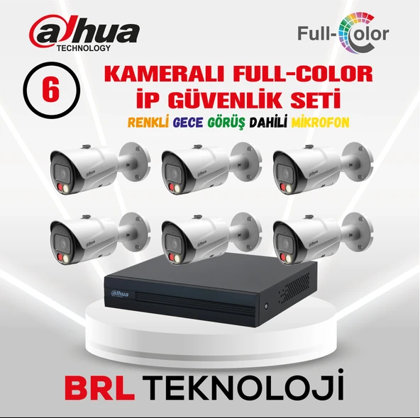 Dahua 6 Kameralı Full Color İp Güvenlik Kamera Seti ürün görseli 1