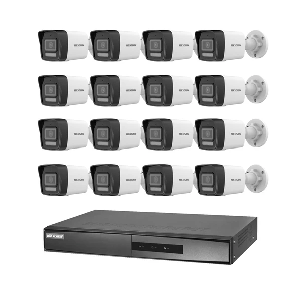 Hikvision 16 Kameralı 2 Mp Hybrid Light İp Güvenlik Kamera Seti DS-2CD1023G2-LIUF (Dahili Mikrofonlu) ürün görseli 1