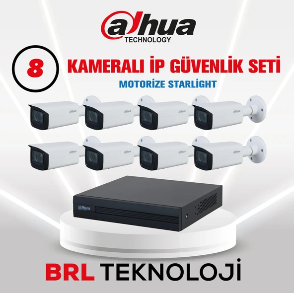 Dahua 8 Kameralı 4 MP Motorize Ip Güvenlik Kamera Seti ürün görseli 1
