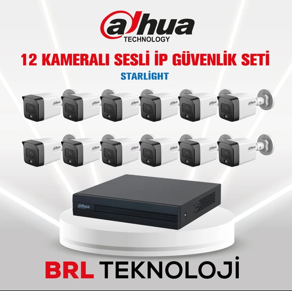 Dahua 12 Kameralı 2 Mp Sesli İp Güvenlik Kamera Seti IPC-HFW1230TC1-SA ürün görseli 1
