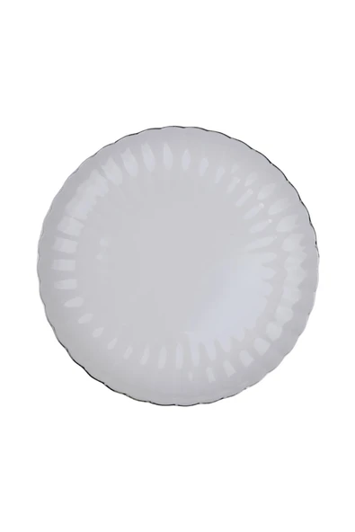 Kütahya Porselen Bone Luz Platin Fileli Pasta Tabağı 21cm Tekli ürün görseli 1