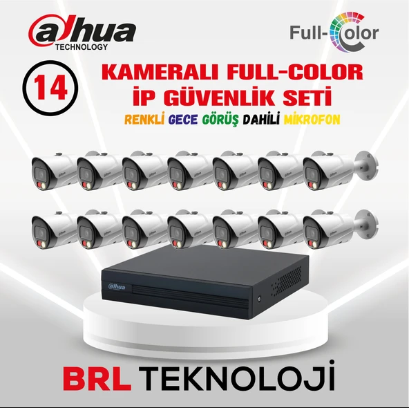 Dahua 14 Kameralı Full Color İp Güvenlik Kamera Seti ürün görseli 1