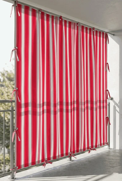 CEYLAN Home 4 Tarafı Kuş Gözlü Bahçe Brandası | Dış Mekan Balkon, Garaj ve Teras Perdesi – Kırmızı ürün görseli 1