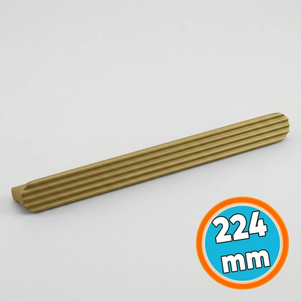 Metal Kulp 224 mm 22.4 cm Mobilya Çekmece Mutfak Dolabı Dolap Kulpu Kulpları Kulbu (Mat Altın) ürün görseli 1