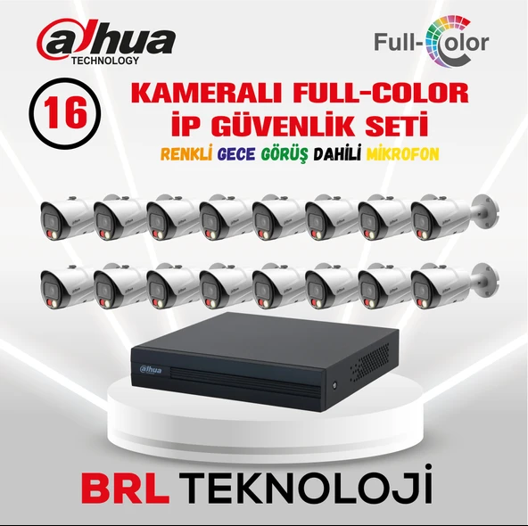 Dahua 16 Kameralı Full Color İp Güvenlik Kamera Seti ürün görseli 1