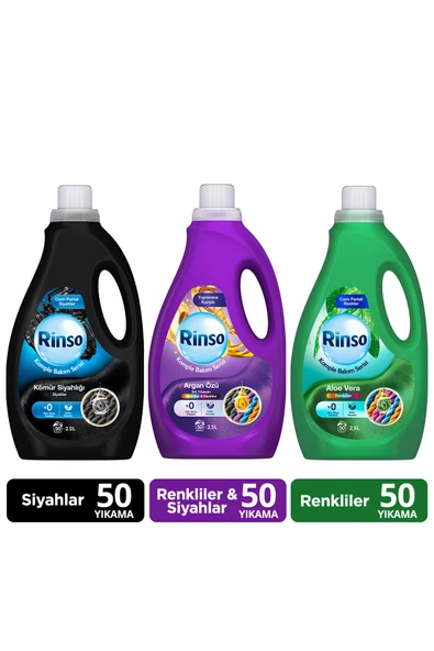 levent RINSOSıvı Argan Özü Renkliler ve Siyah 2.5L x1 Aloe Vera Renkliler 2.5L x1 Kömür Siyahlığı ürün görseli 1