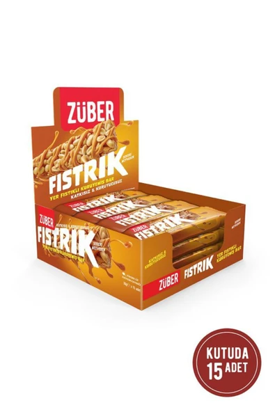levent ZUBERFıstrık Yer Fıstıklı Kuruyemiş Bar 30G x 15 Adet ürün görseli 1