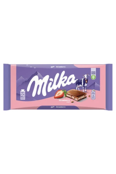 levent MİLKAÇilekli Yoğurtlu Tablet Çikolata 100 G ürün görseli 1