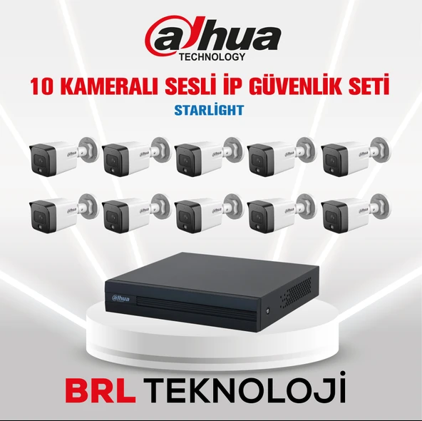 Dahua 10 Kameralı 2 Mp Sesli İp Güvenlik Kamera Seti IPC-HFW1230TC1-SA ürün görseli 1