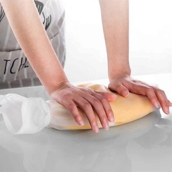 Orta Hamur Torbası Silikon Şeffaf Hamur Yoğurma Torbası Ekmek Makarna Mantı  Hamuru Kolay Yo ürün görseli 1