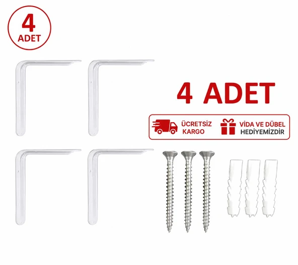4 Adet Raf Altı Ayak, Raf Tutucu - Raf Altı Kol  22x28 cm ürün görseli 1