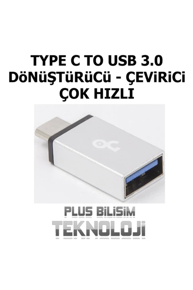 Plus Bilişim Type C to Usb Otg USB 3.0 Dönüştürücü, Çevirici Aparat Çok Hızlı Universal Plus Bilişim ürün görseli 1