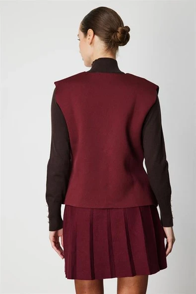 66915-2K6 ONTKES YELEK-BORDO - Resim 3