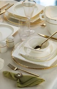 Aryıldız 31035 Gold Rose Square Porselen 60 Parça Yemek Takımı ürün görseli 1