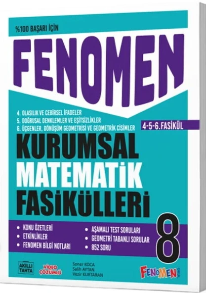 Fenomen Okul Yayınları 8. Sınıf Matematik Kurumsal Fasikülleri 1-2-3 ürün görseli 1