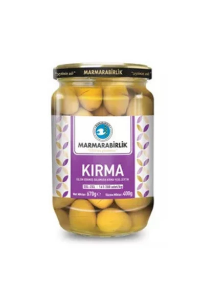 MarmaraBirlik İşlem Görmüş Salamura Kırma Yeşil Zeytin 3XL-2XL 400 g ürün görseli 1