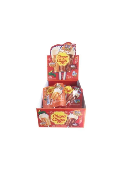 Chupa Chups Fizzy Kola ve Portakal Aromalı Lolipop Şekerleme 15 gr x 25 Adet ürün görseli 1