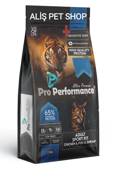 Pro Performance Kızılcıklı Tavuklu Karidesli ve Somonlu Yetişkin Kedi Maması 2 Kg ürün görseli 1
