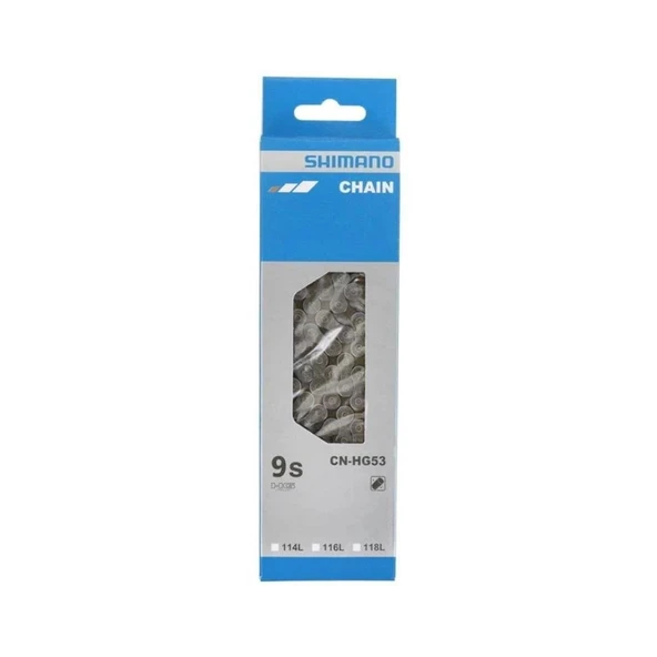 SHIMANO CN-HG53 BİSİKLET ZİNCİR 116 BAKLA 9 VİTES SİYAH GRİ ürün görseli 1
