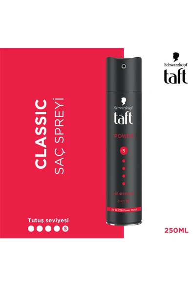 Taft Saç Spreyi 250 Ml Power Caffeine Yeni ürün görseli 1