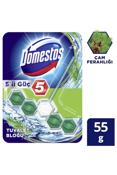 Domestos Wc Blok 5'Li Güç Çam Ferahlıgı 50GR 6863 ürün görseli 1