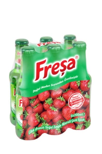 FREŞA Çilek Aromalı Meyveli Soda 200 Ml 6'lı ürün görseli 1