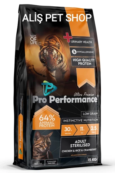 Pro Performance Kısırlaştırılmış Tavuk Etli Kedi Maması 15 kg ürün görseli 1