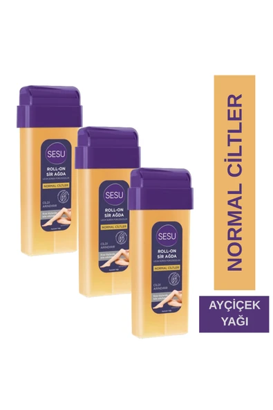 Sesu Roll-On Sir Ağda Normal Ciltler Ayçiçek Yağı 3 x 100 ml ürün görseli 1