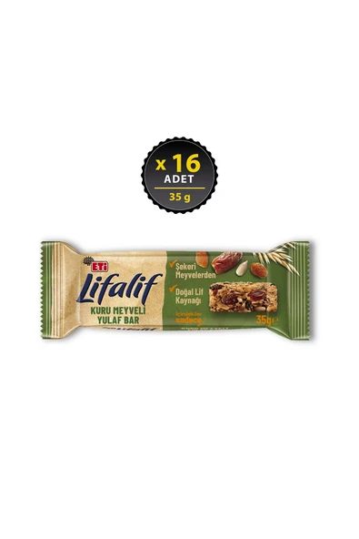 levent Lifalif Kuru Meyveli Yulaf Bar 35 g x 16 Adet ürün görseli 1