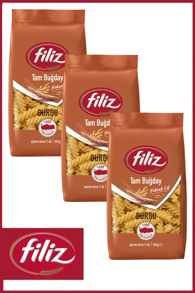 FİLİZ Tam Buğday Burgu 350 gr X 3 Adet ürün görseli 1
