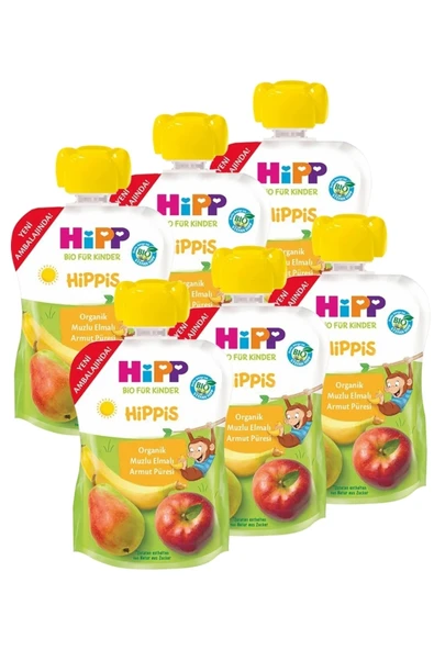 Hipp Organik Muzlu Elmalı Armut Püresi 100 gr x 6 Adet ürün görseli 1