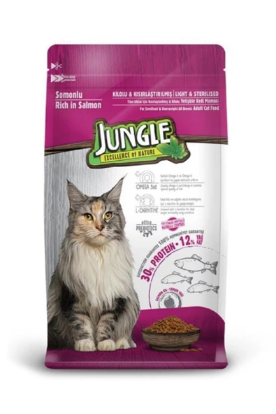 Jungle Somonlu Sterilesed Kısırlaştırılmış Kedi Maması 500 gr ürün görseli 1