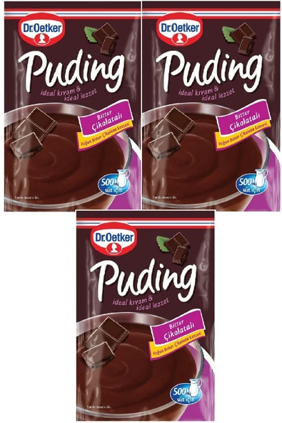 Dr. Oetker Puding Bitter Çikolatalı 111 gr x 3 Adet ürün görseli 1