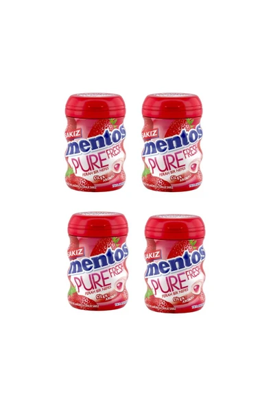 Mentos Pure Fresh Çilek Aromalı Şekersiz Draje Sakız 60 g x 4 Adet ürün görseli 1