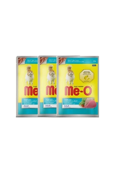 Kedi Yaş Maması Jöle Içinde Ton Balıklı Ve Tavuklu 80gr X3 Adet ürün görseli 1